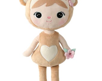 Personalized Fawn Plush Doll – 50 cm Soft Deer Toy with Flowers – Custom Name Gift for Girl – Metoo Doll