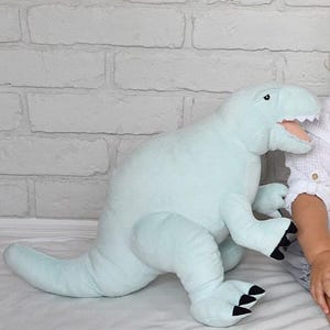 Mint T-Rex Plush Dinosaur – Size L – Large Soft Tyrannosaurus Rex Toy – Melootka Dino Gift for Kids with name