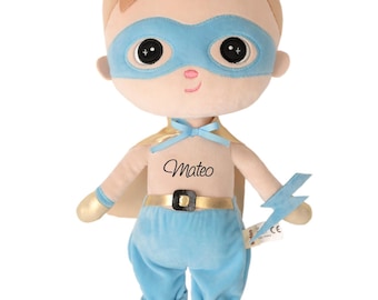 Personalized Superhero Plush Doll – Custom Name Gift for Boys