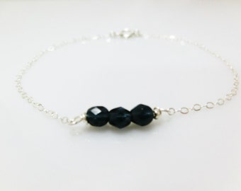 Beaded Bracelet - Midnight Blue czech beads. Everyday Jewelry by smoketabby.