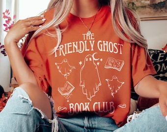 Friendly Ghost Book Club Halloween Shirt Ghost Shirt Booktok Bookish Shirt Book Club Shirt Librarian Spooky Fall Aesthetic Spooky Season