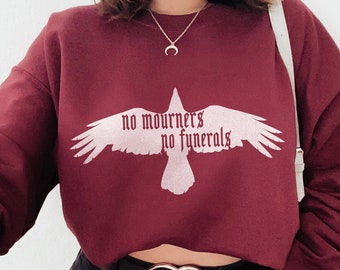 Sin dolientes, sin funerales, Sombra y hueso, Seis de cuervos, camiseta literaria, camiseta Dark Academia, ropa indie, Booktok, ropa alternativa