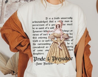Pride and Prejudice Jane Austen Gifts Booklover Gift Literature Shirt Literary Shirt Dark Academia Light Academia Bookish Things Booktok