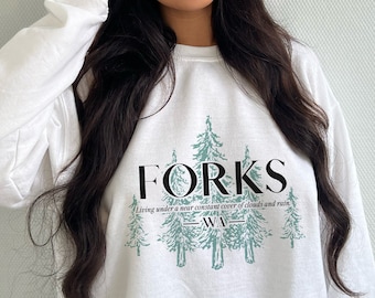 Forks Washington Twilight Sweatshirt La Push Washington Team Jacob Black Twilight Saga Team Edward Cullen Indie Clothes Fandom Alt Clothes