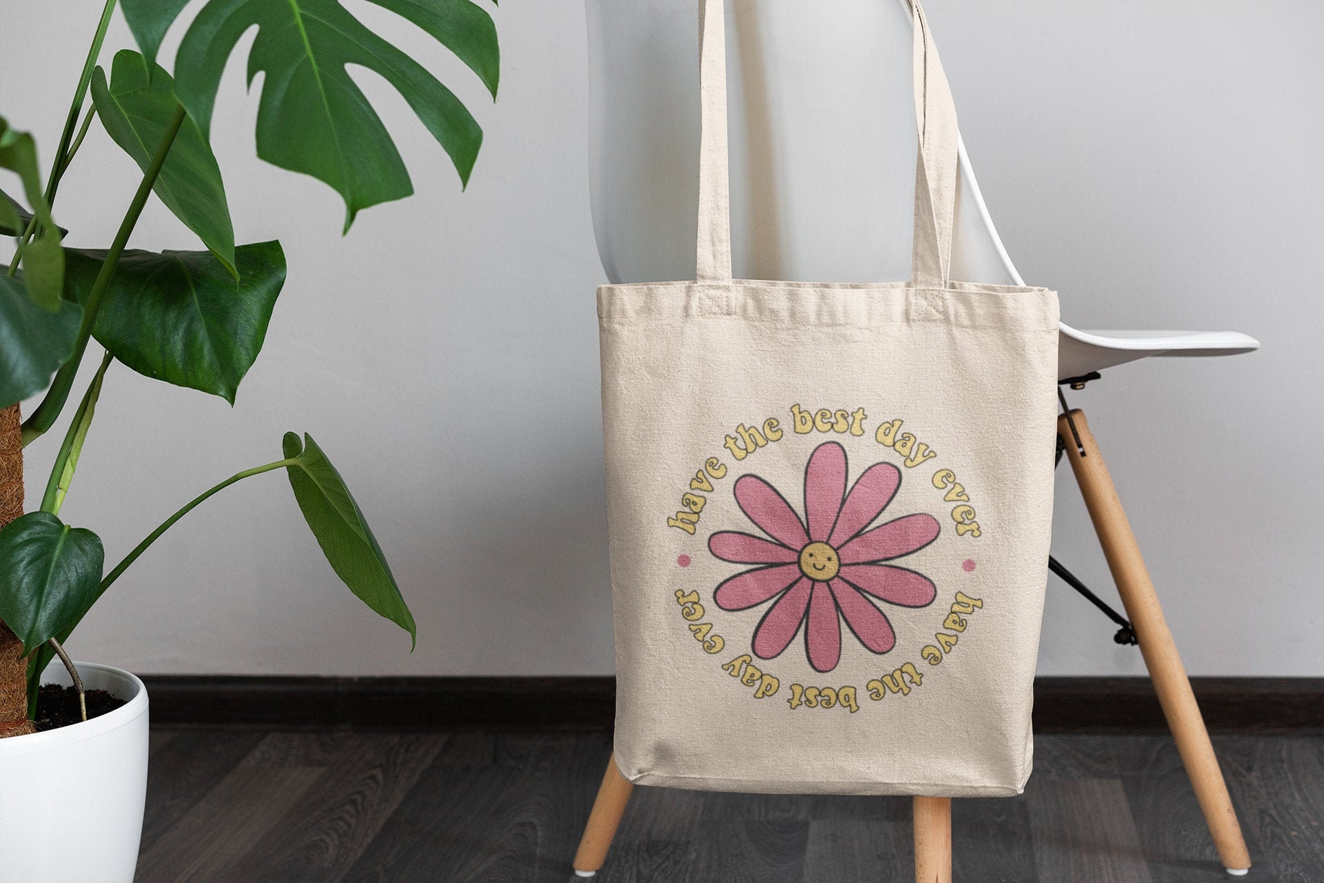 Cute Tote Bag Smiley Face Daisy Smiley Positivity Tote Bag | Etsy