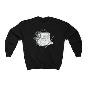 Suéter de Draco merecía algo mejor Camiseta universal de fandom de Harry mago Camiseta literaria Ropa indie Camiseta de parque temático de libros Mundo mago Malfoy imagen 3