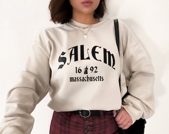 Salem Crewneck Spooky Season Sweatshirt Fall Sweatshirt Halloween Sweatshirt Goth Sweater Autumn Sweatshirt, October Vibes Witchy Clothing