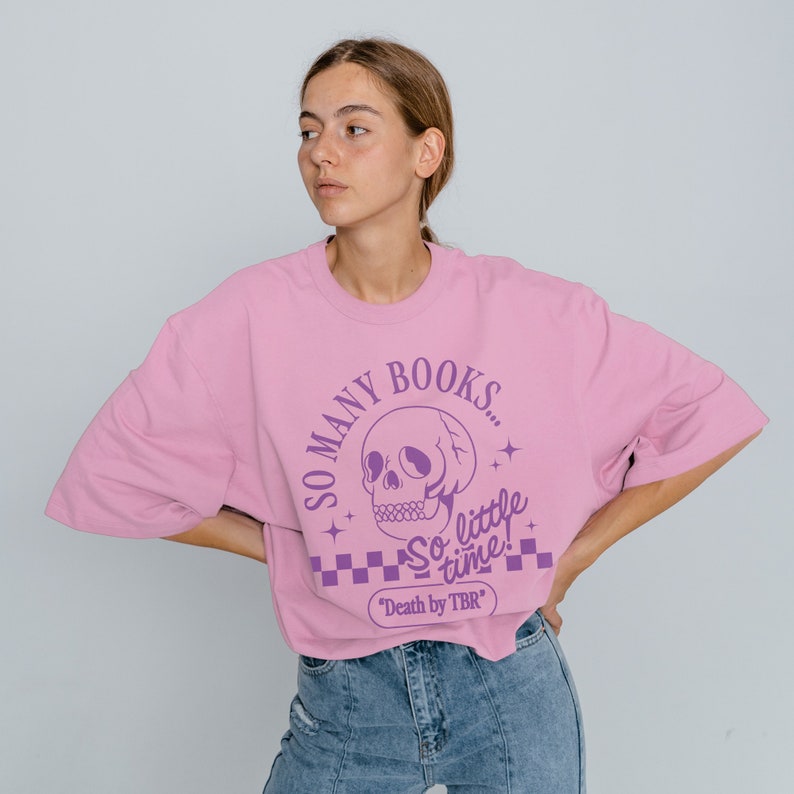 Death By TBR Booktok Retro Aesthetic Bookish Shirt Literary Shirt Skeleton Shirt Alt Clothes Romance Reader Book Indie Merch Booktok Shirt image 2