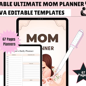 Mom Planner Stay at Home Mom Planner Printable Productivity Planner Printable Planner for Moms Digital Mom Planner Busy Mom Planner