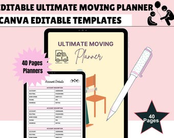 Moving Planner, Moving Checklist pdf, Moving Binder, Moving Gift, Moving list, Moving Checklist Printable, Declutter Planner, INSTANT PDF