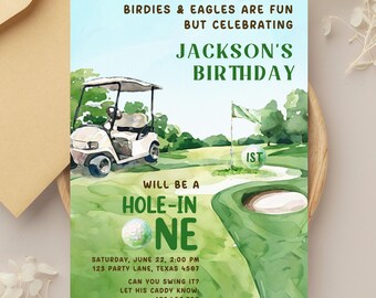 Golf Birthday Invitation Editable Template / Printable Golf Birthday Invitation / Personalized Golf Par-Tee Invite / Men E-Invite Digital