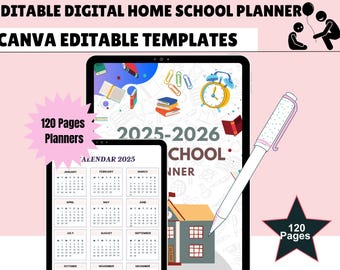 Homeschool Planner 2025 2026 Undated, Homeschool Digital Planner 2025, Goodnotes Planner iPad, Daily Planner, Home School Planner Digital