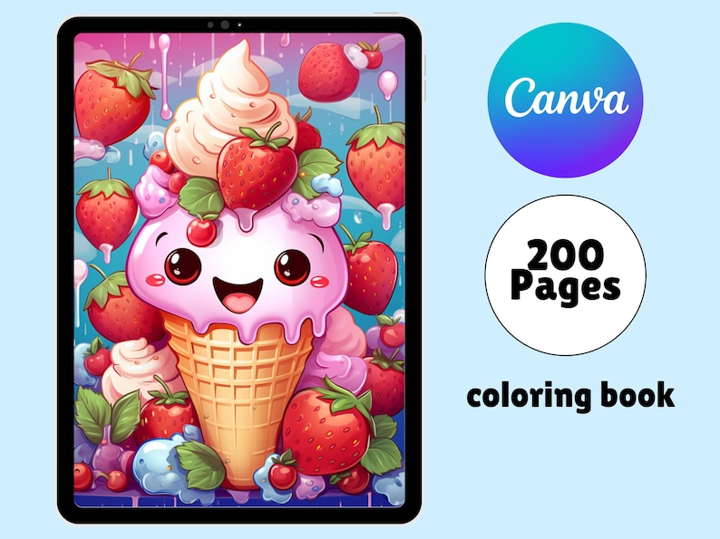 Best Seller 200 Cute Kawaii Summer Coloring Pages for Kids - Printable ...