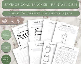 Savings Tracker Printable, Budget Planner, Money Saving Challenge (PDF)