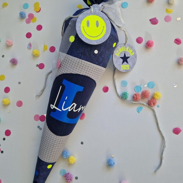 Cono escolar personalizado para niños - color de puntos (seleccionable)