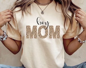Leopard Jungen Mama T-Shirt | Trendiges Mama Pride Tee