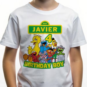 Personalized Sesame Street Birthday Shirt, Number Birthday Shirt, Custom Birthday Shirt, Birthday Party Clothes, Sesame Street Tee