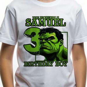 Hulk Geburtstag Shirt, Incedible Hulk Geburtstag Tshirt, personalisiertes Geburtstag Shirt, Superheld Geburtstags-Outfit, kundenspezifisches Geburtstags-Shirt