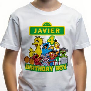 Personalized Sesame Street Birthday Shirt, Number Birthday Shirt, Custom Birthday Shirt, Kids Birthday Tee, Birthday Party Clothes