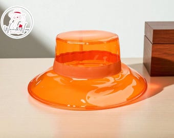 Foldable Transparent Rain Hat: Wide Brim Waterproof Bucket Cap