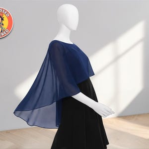 semi sheer chiffon layered dress with cloak Semi-Sheer Chiffon Ruffle Cape And Mini Dress Suit  Likemychoice