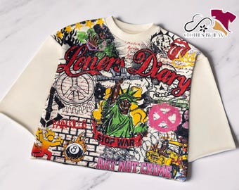 Y2K Streetwear T Shirt | Oversized Graphic Tee | Classic Inspired Style Top | Retro Loose Fit Detail | Fashionable Printed Design