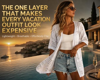 Vacation Knit Cardigan  Crochet Coverup  Lightweight Summer Layer  Resort Ready Style  Beach Outfit Essential Boho Fashion