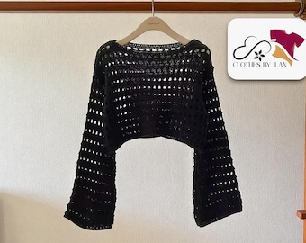 Crochet Knit Crop Top: Boho Beach Cover-Up