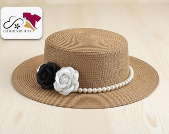 Exquisite Boater Hat With Artificial Flowers and Synthetic  display picture 1