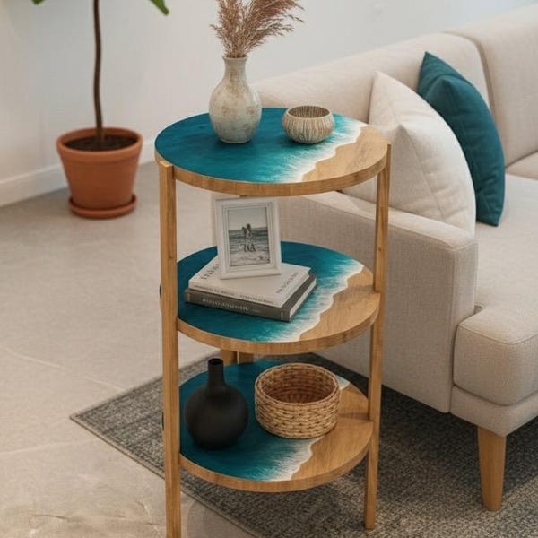 Round Resin Table Sea - Etsy UK