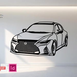 Lexus RC 350 Car Silhouette: Laser Cut Garage Decor (DXF & AI Files)