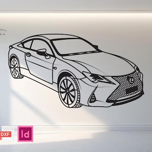 Lexus RS300 Car Wall Art: Laser Cut CNC Garage Decor (DXF & AI Files)