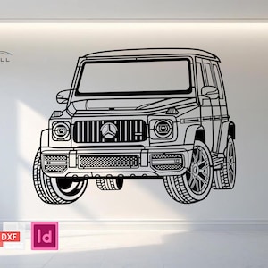 Puede incluir: Dibujo lineal en blanco y negro de un SUV de lujo sobre una pared blanca. La imagen muestra la vista frontal del vehículo, destacando su parrilla, faros y neumáticos. El logotipo de Carwell está en la esquina superior izquierda.