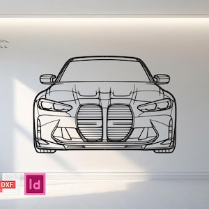 Bmw M3 , Car Wall Art DXF & AI Files | Garage Decor Vector | Laser Cut Ready | Car Silhouette Design for CNC | Plotter
