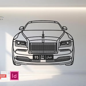 Rolls Royce Wraith Car Wall Art: Laser Cut CNC Vector Files