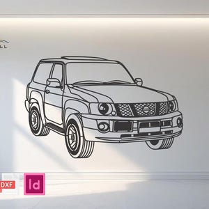 Nissan Vtc , Car Wall Art DXF & AI Files | Garage Decor Vector | Laser Cut Ready | Car Silhouette Design for CNC | Plotter