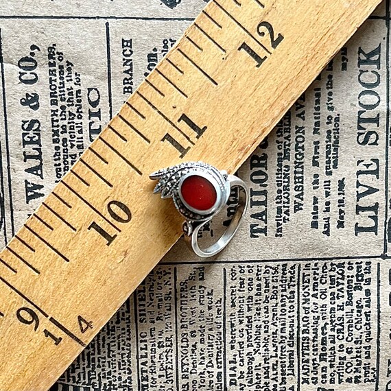 Vintage Silver Ring- Red Stone - image 8
