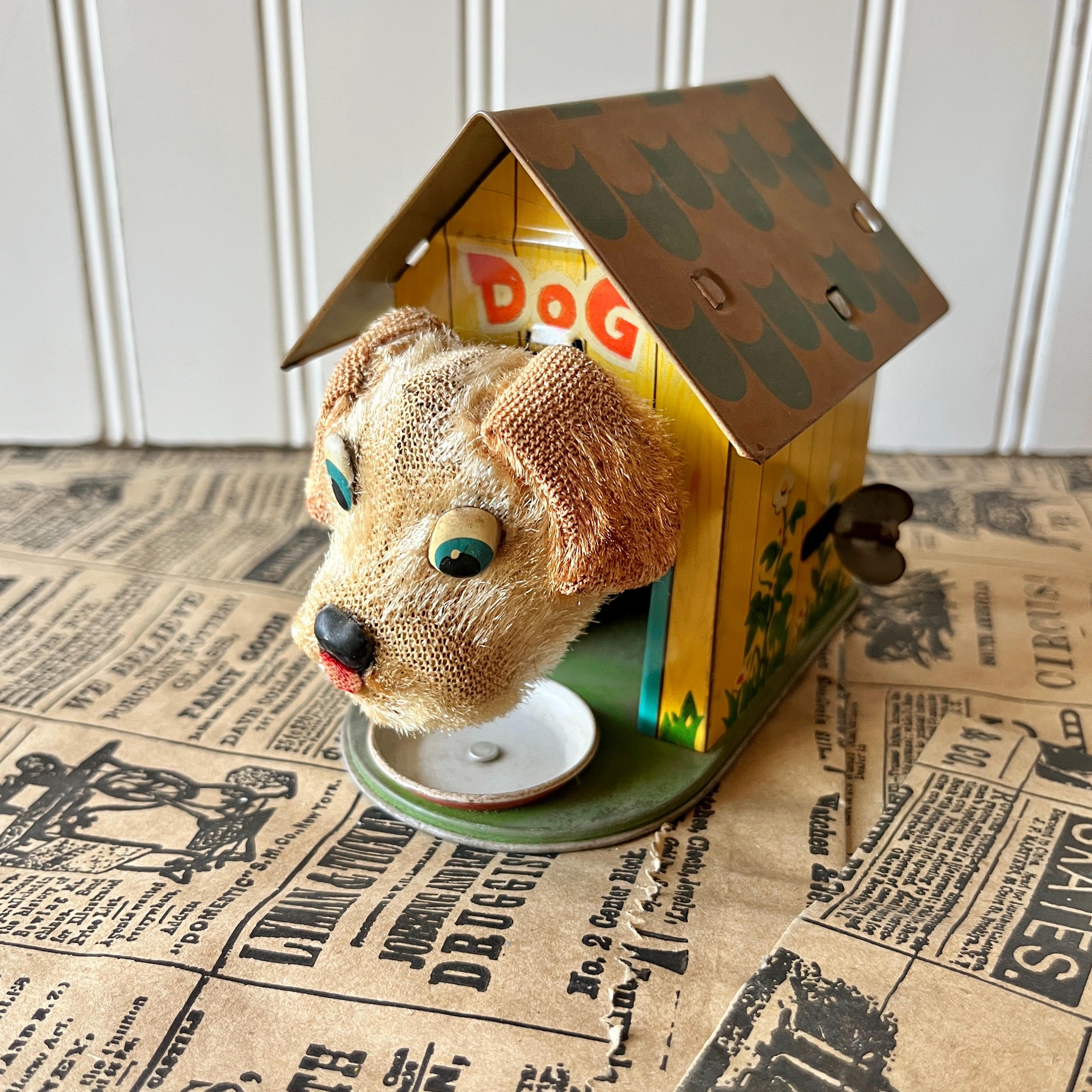 1940s RARE Hoppity Doggy tin wind up toy made in Japan with