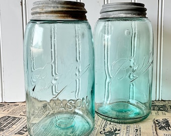 Antique Ball Jar Pair