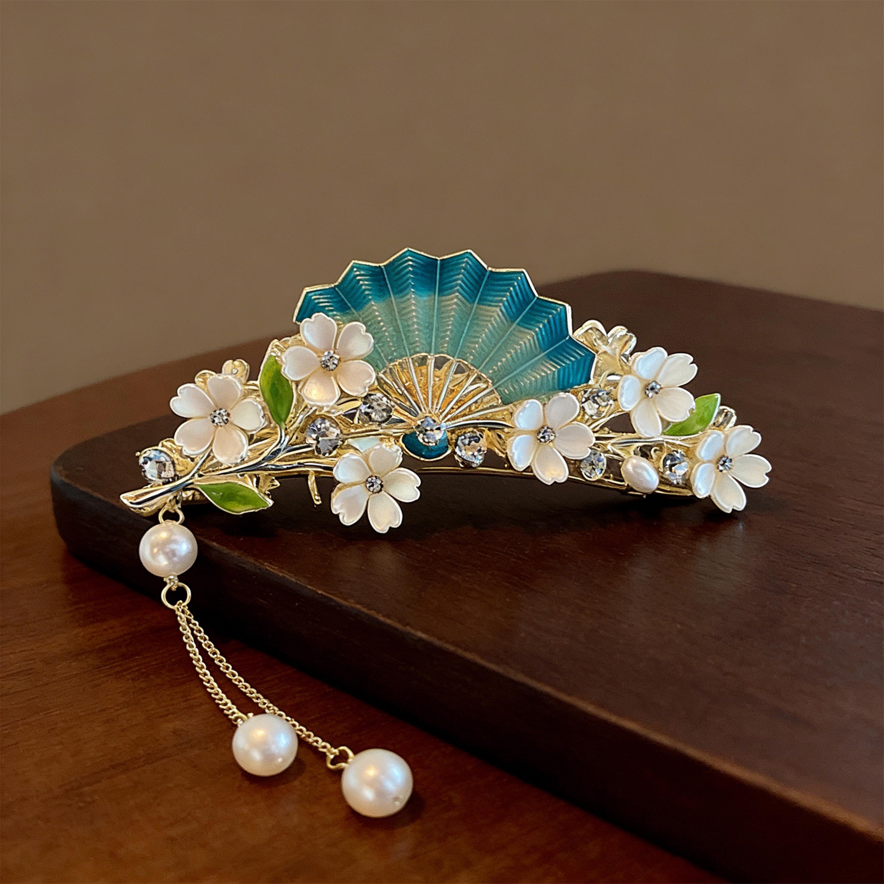 Mini Pince à Cheveux - Non spécifié - Fleur - 10 Pièces - Diamant Blanc