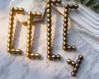 Antique Brass Solid Cabinet Pull/Ball Drawer Pulls/Beaded Ornate Dresser Pulls/Kitchen Drawer Pulls/Unique Wardrobe DoorPull/KitchenHardware