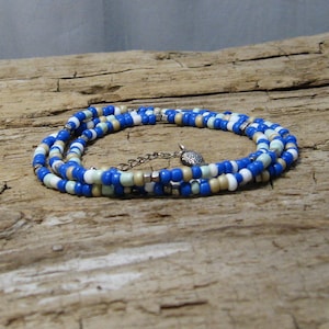 Matte Seed Bead Wrap Bracelet with Fish Dangle