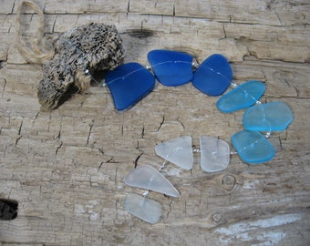 Single Strand Sea Glass Mobile - Cobalt Ombre (MM3)