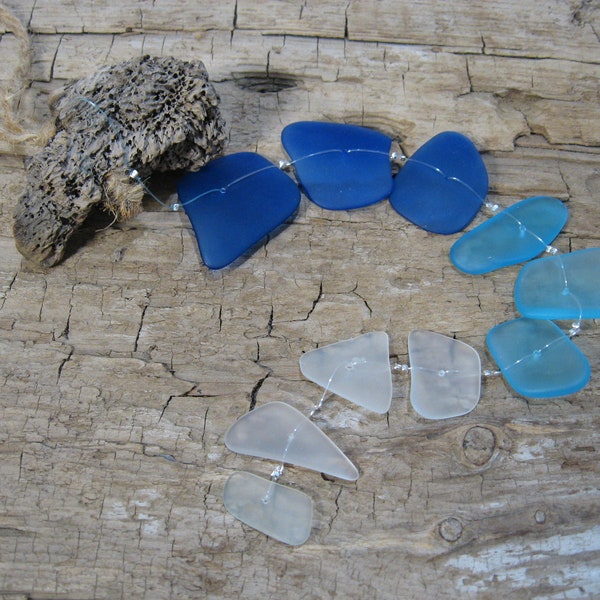 Single Strand Sea Glass Mobile - Cobalt Ombre (MM3)