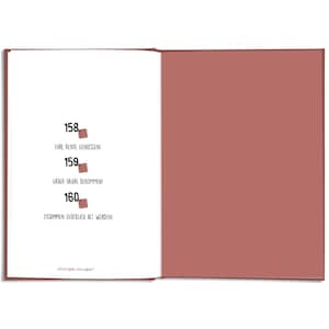 May include: Open book with a white left page and a reddish-brown right page. The left page has the numbers 158, 159, and 160, each with a small, square, reddish-brown design. Text in German is below each number.