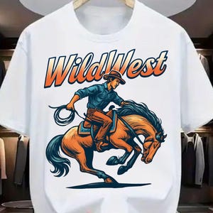 Wild West Cowboy PNG, Rodeo Horse Rider Clipart, Western Lasso Cowboy Sublimation Design, Digital Download