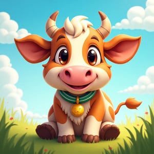 Cow Cartoon PNG Highland Cow Png Cute Cow Clipart Instant Digital Download Farm Animal Clipart for Sublimation & Crafts