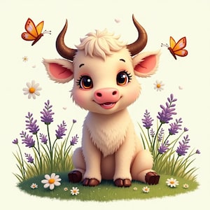 Highland Cow PNG Rustic Cute Cow Clipart Farm Animal Clipart for Sublimation & DIY Crafts Digital Download