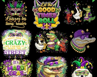 Paquete PNG de Mardi Gras: Máscaras, flor de lis, clipart de carnaval (descarga digital) Regalo PNG de Martes Gordo Mujer de Mardi Martini sucio png