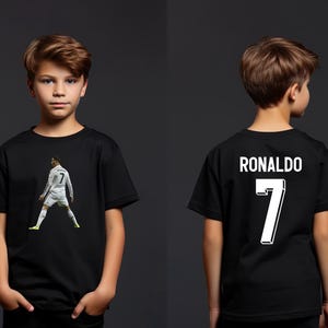 Youth Ronaldo Soccer T-shirt, Ronaldo Soccer Shirt, Kids Ronaldo Inspired Soccer T-Shirt, Football Merch Ronaldo Shirt, Ronaldo Fan Shirt